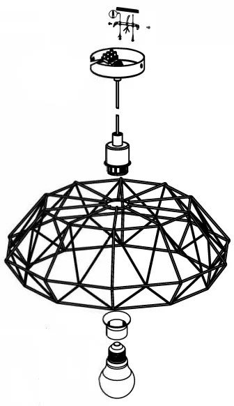 Eglo 49487 - Lampadario CARLTON 2 1xE27/60W/230V