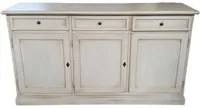 Madia credenza in legno shabby chic 3 ante bianco invecchiato 156x42x85