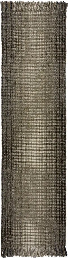 Passatoia grigia in misto iuta reversibile/tessuta a mano 60x230 cm – Flair Rugs