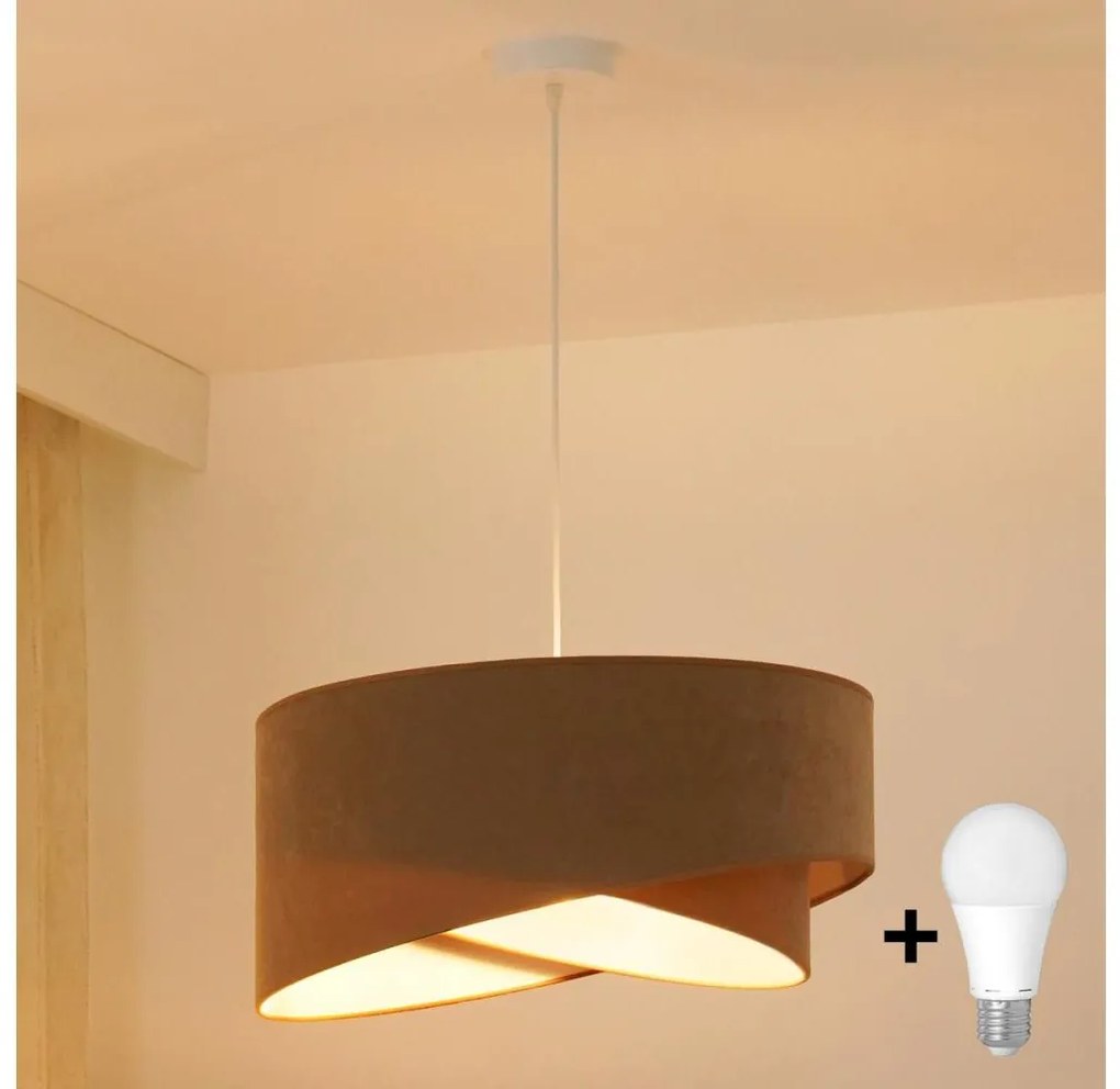 Brilagi - Lampadario LED a sospensione con filo LYRA 1xE27/15W/230V marrone/bianco