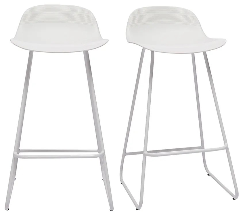 Set di 2 sgabelli da bar design bianchi ELLA