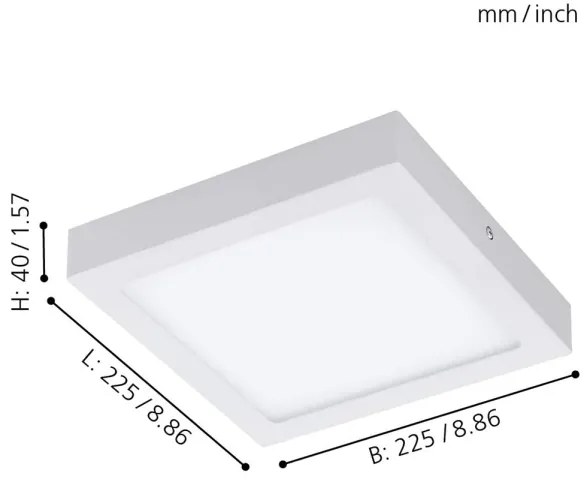 Eglo 33316 - Plafoniera LED RGBW dimmerabile FUEVA-C LED/15,6W/230V 22,5x22,5cm bianca