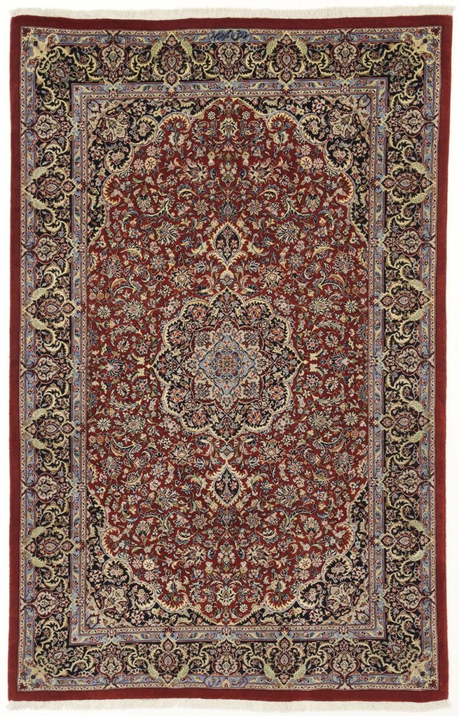 Isfahan Tappeto 170 x 110 (Iran) Annodato A Mano