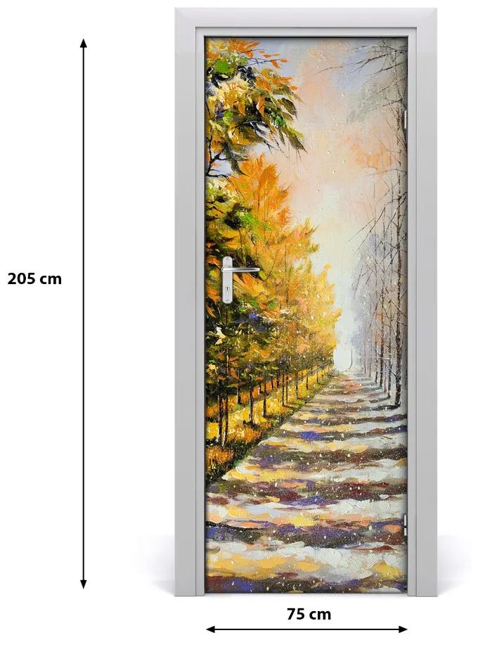 Sticker porta Inverno e autunno 75x205 cm