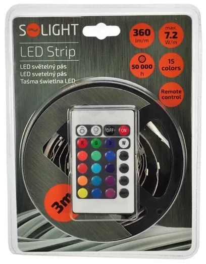 Solight WM55 - Striscia LED con telecomando 7,2W/12V 3m