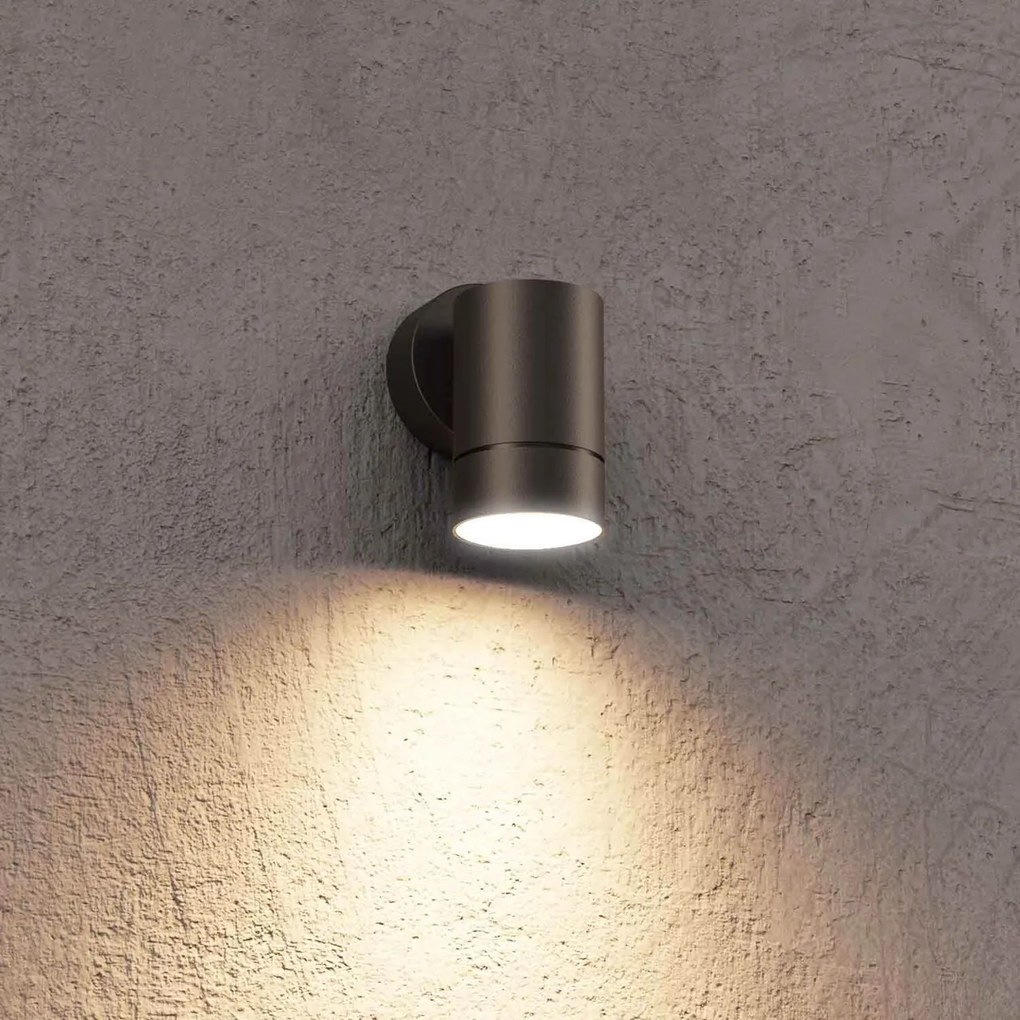 Applique Cilindrica Monodirezionale IP65 GU10 Nero Colore Nero