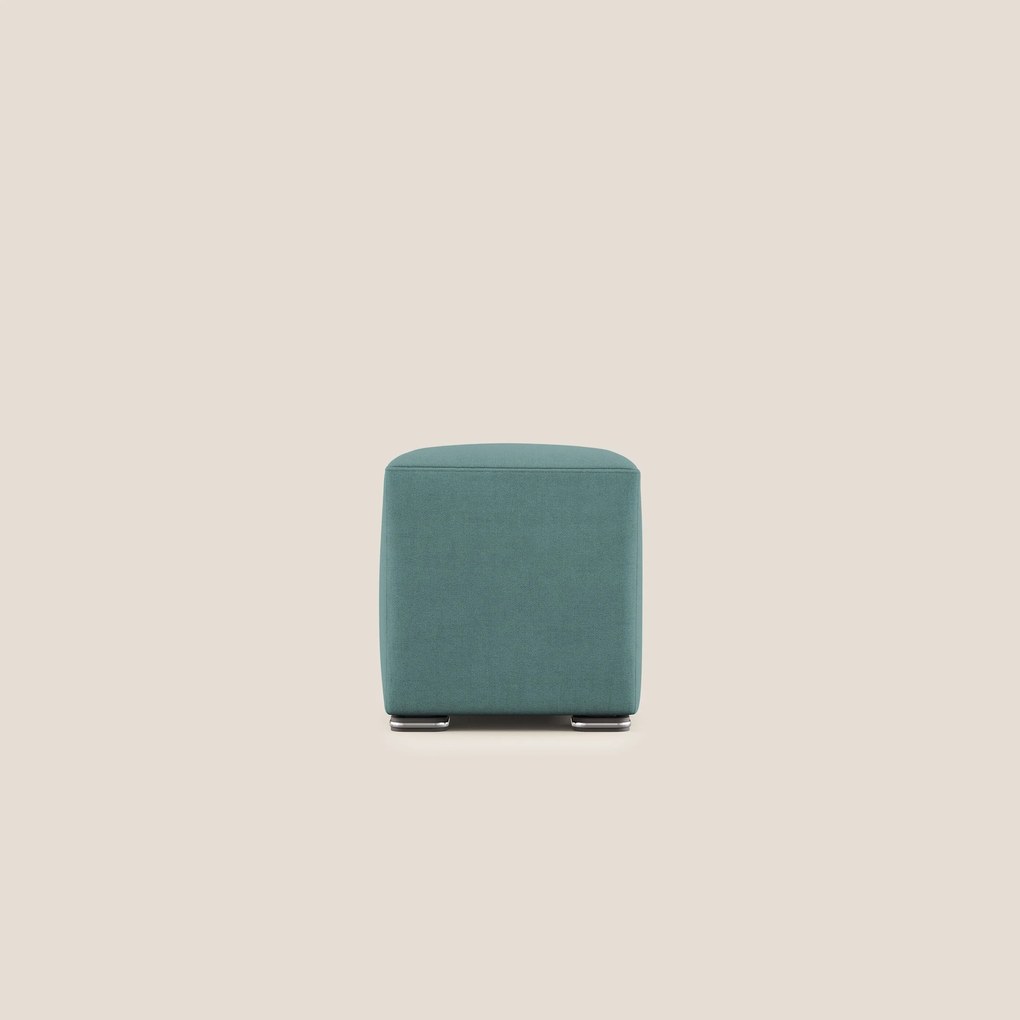 Cube pouf in tessuto morbido impermeabile T02 petrolio