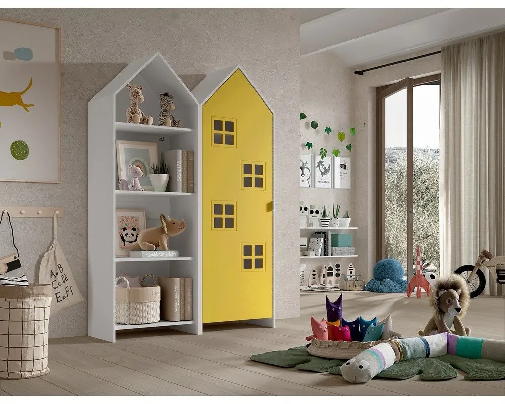 Armadio a giorno giallo e bianco per bambini 115x171,5 cm CASAMI BRUGES - Vipack