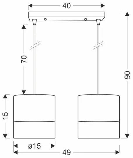 Lampadario a sospensione con filo BIANCO 2xE27/40W/230V bianco/marrone