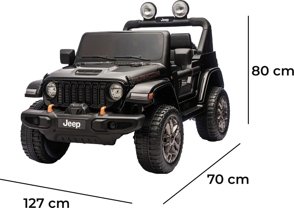 Macchina Elettrica per Bambini Jeep Wrangler Rubicon 12V con Telecomando Nero...