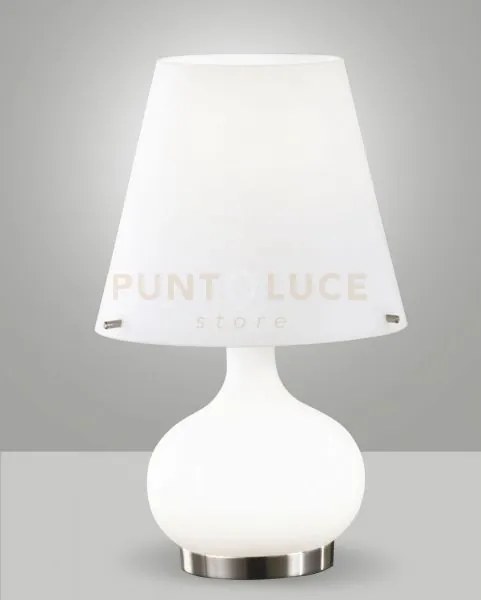 Ade lampada da tavolo vetro bianco h.33cm piccola 2 luci g9 e14