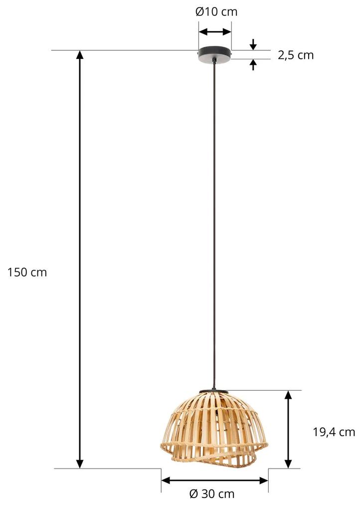 Lindby Dabila lampada a sospensione bambù Ø 30 cm