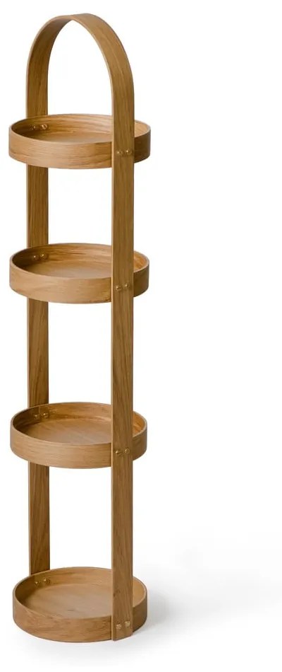 Supporto da bagno in legno di quercia Round Caddy , 4 ripiani Mezza - Wireworks