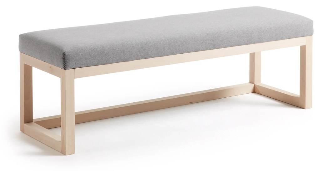 Kave Home - Panca Loya grigio in legno massiccio di faggio 128 cm