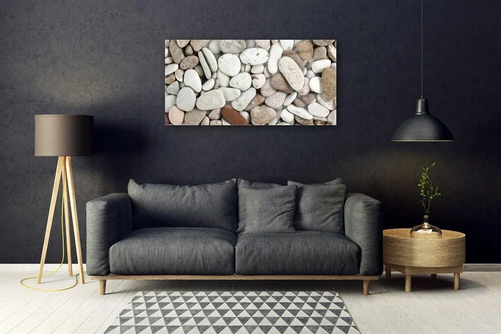 Quadro in vetro Pietre Ciottoli decorativi 100x50 cm