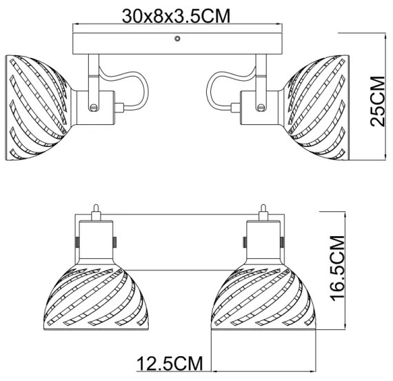 Globo 54661-2 - Faretto MORI 2xE27/40W/230V
