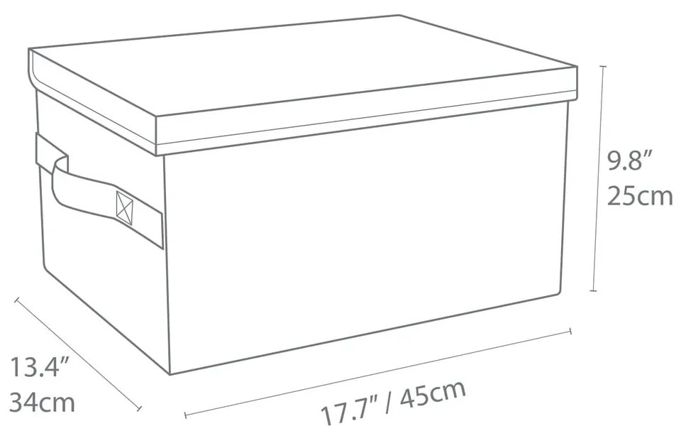 Scatola in tessuto beige con coperchio 34x45x25 cm Soft Storage - Bigso Box of Sweden