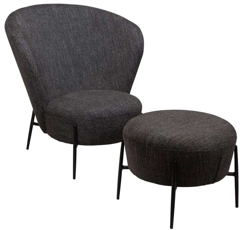 Poltrona antracite in tessuto bouclé Orbit - DAN-FORM Denmark