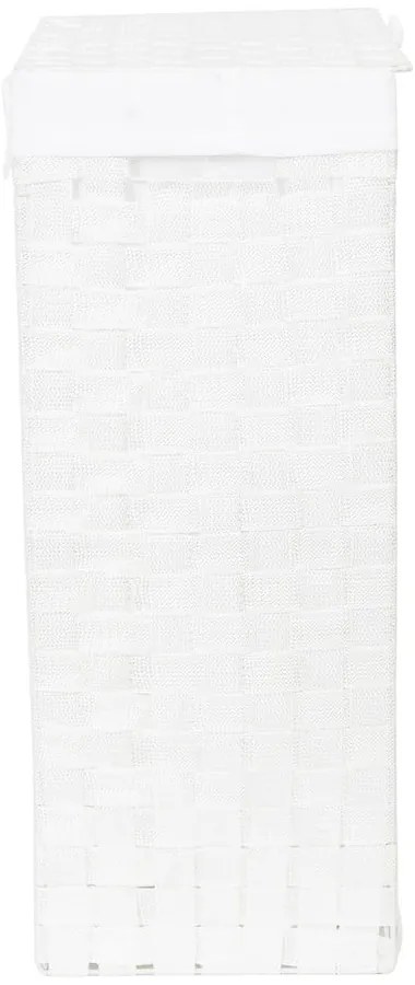 Cesto da bucato bianco con coperchio Cesto da bucato in lino, altezza 60 cm - Compactor