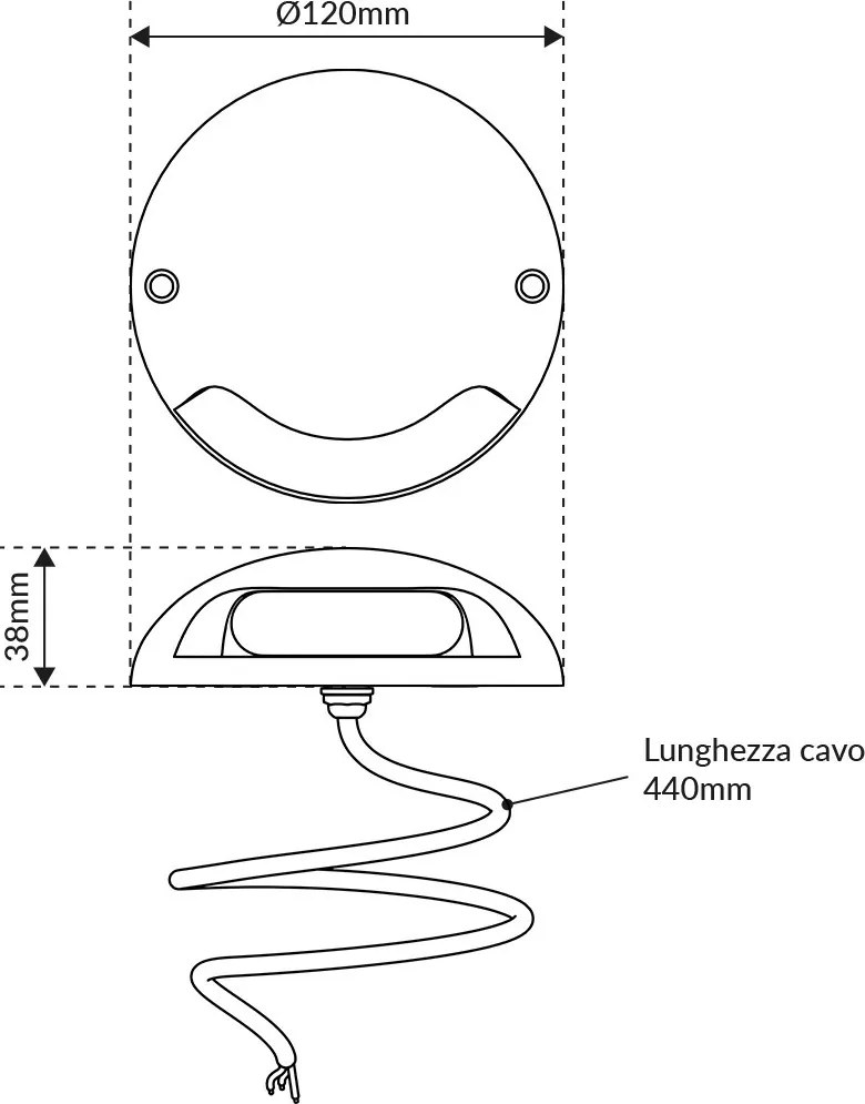 Faretto a pavimento da esterno 3W IP67 Monodirezionale - Inox Colore Bianco Caldo 3.000K