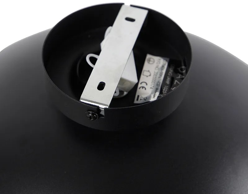 Plafoniera nera con oro 42 cm regolabile - Magnax