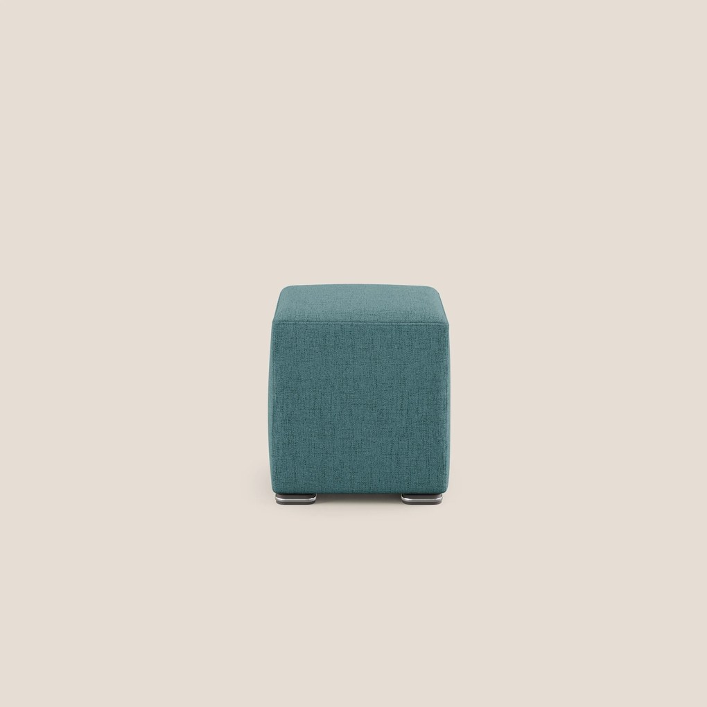 Cube pouf in tessuto morbido impermeabile T03 azzurro