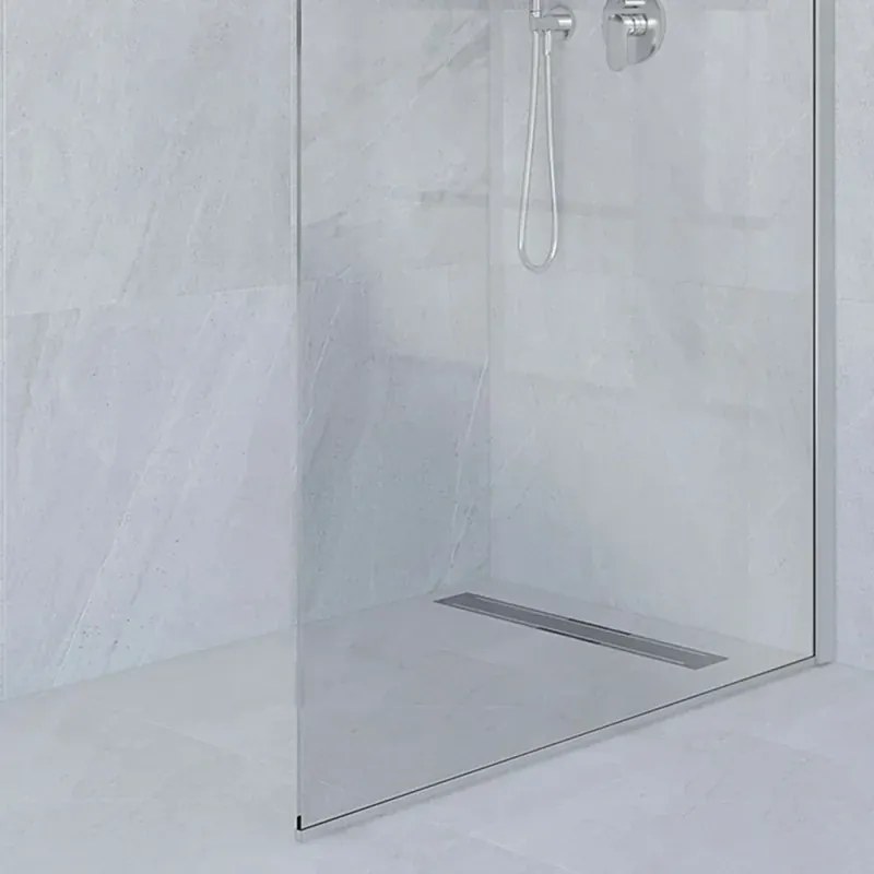 Doccia Walk-In 160 cm trasparente 6 mm profilo cromo H 200 cm Klug