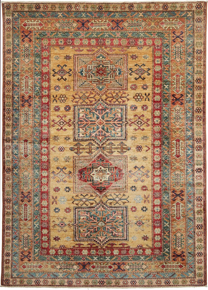 Kazak Tappeto orientale 210x150 Giallo (Pakistan) Annodato A Mano