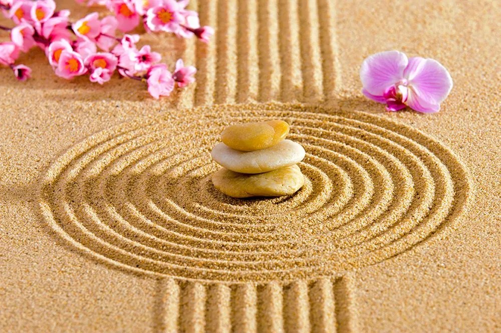 Carta da parati – Giardino con elementi Feng Shui