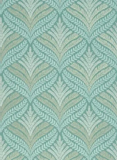Tapete Sotherton von Osborne & Little - Aqua/ Gilver