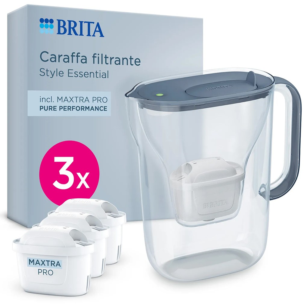 Set caraffa filtrante Brita Style Essential blu 3 filtri