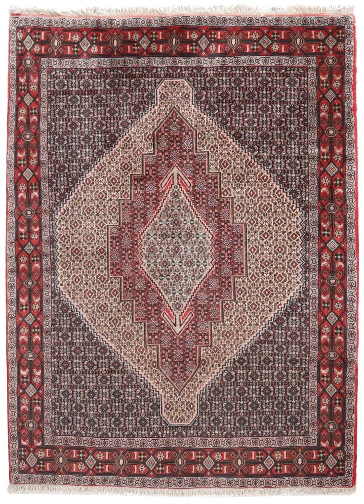 Senneh Tappeto persiano 120x160 Rosso (Iran) Annodato A Mano