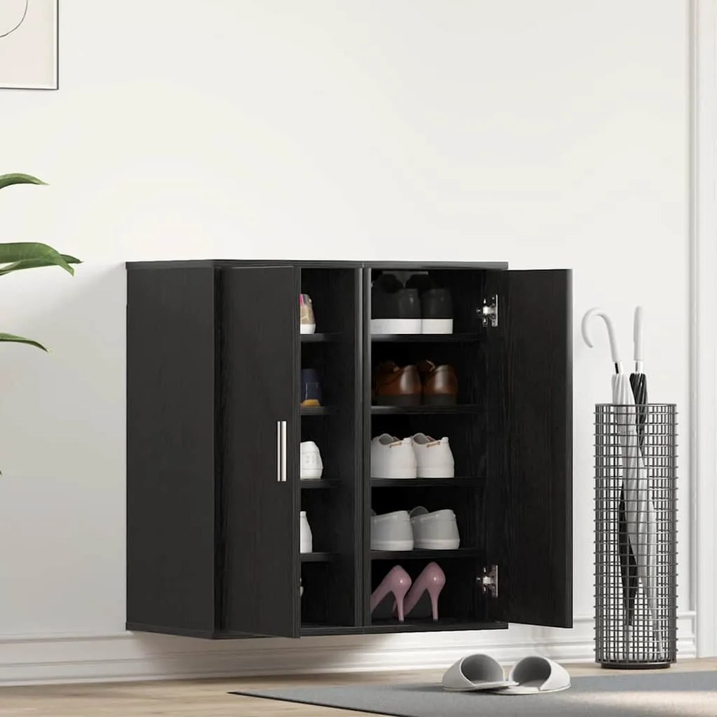 Scarpiere 2 Pz Rovere Nero 32x35x70 Cm İn Legno Multistrato /