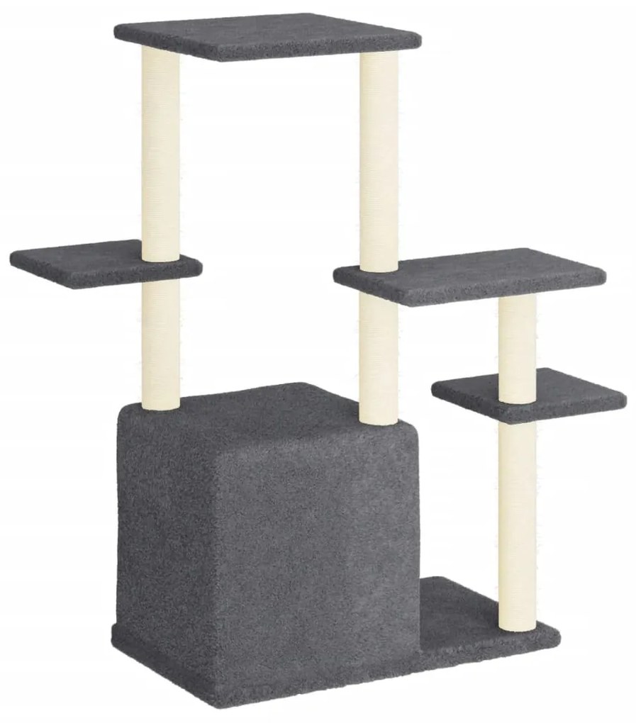 Albero per gatti con tiragraffi in sisal grigio scuro 97,5 cm
