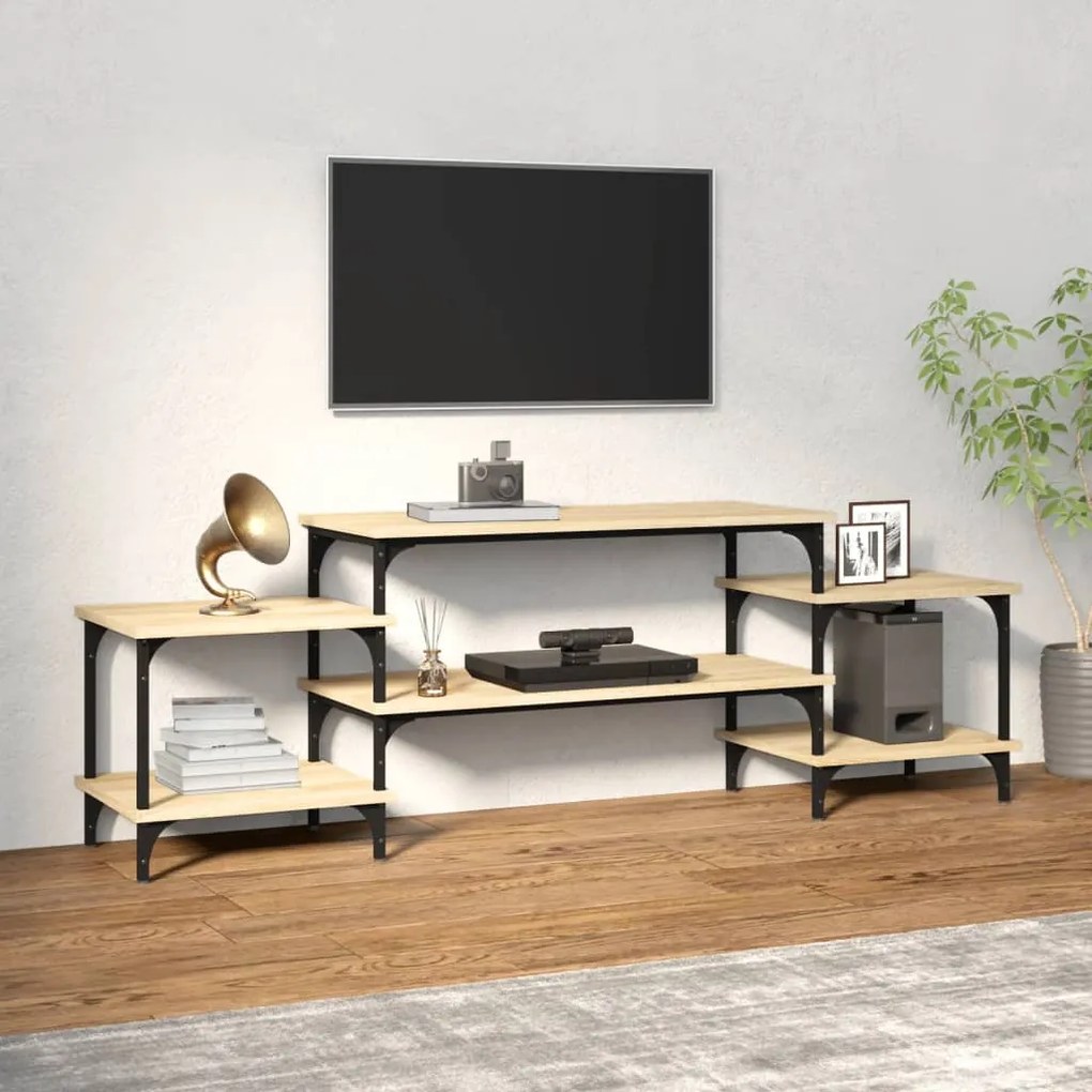 Mobile Porta Tv Rovere Sonoma 157x35x52 Cm İn Legno Multistrato /