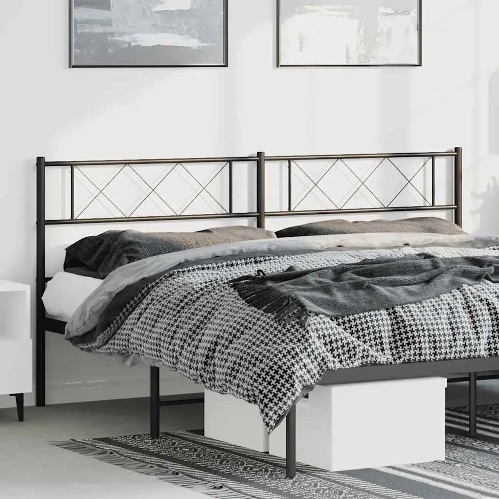 Testiera İn Metallo Nero 193 Cm /