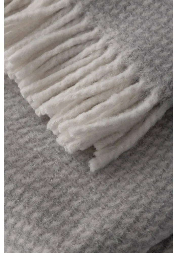 Plaid grigio chiaro con contenuto di cotone , 140 x 180 cm Ruby - Euromant