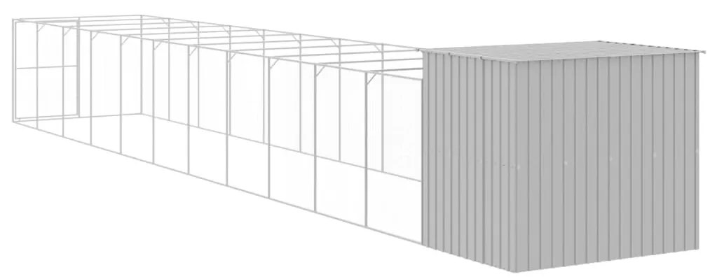 Casetta cani corsa grigio chiaro 214x1273x181cm acciaio zincato