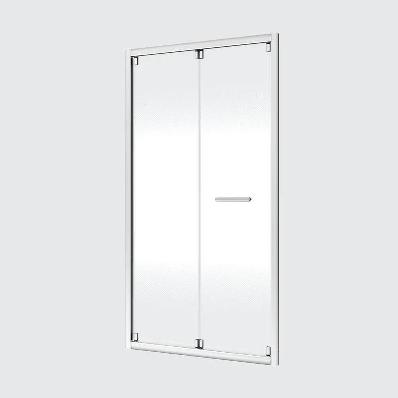 Porta doccia pieghevole Easy L 100 x H 190 x P 0.6 cm in vetro smerigliato profilo cromo