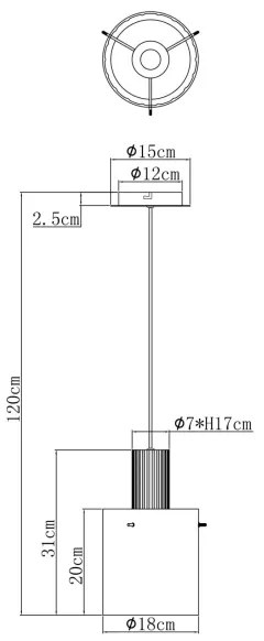 Globo 15904HF - Lampadario a sospensione con filo TULIVAR 1xE27/40W/230V diametro 18 cm bianco
