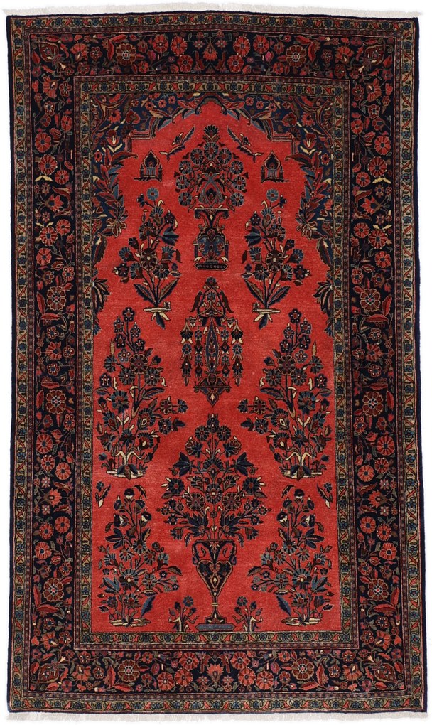Sarouk Tappeto 130 x 220 (Iran) Annodato A Mano