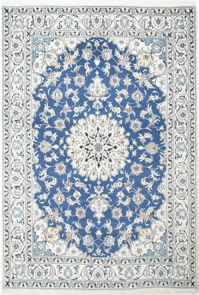 Nain Tappeto persiano 250 x 170 Blu (Iran) Annodato A Mano