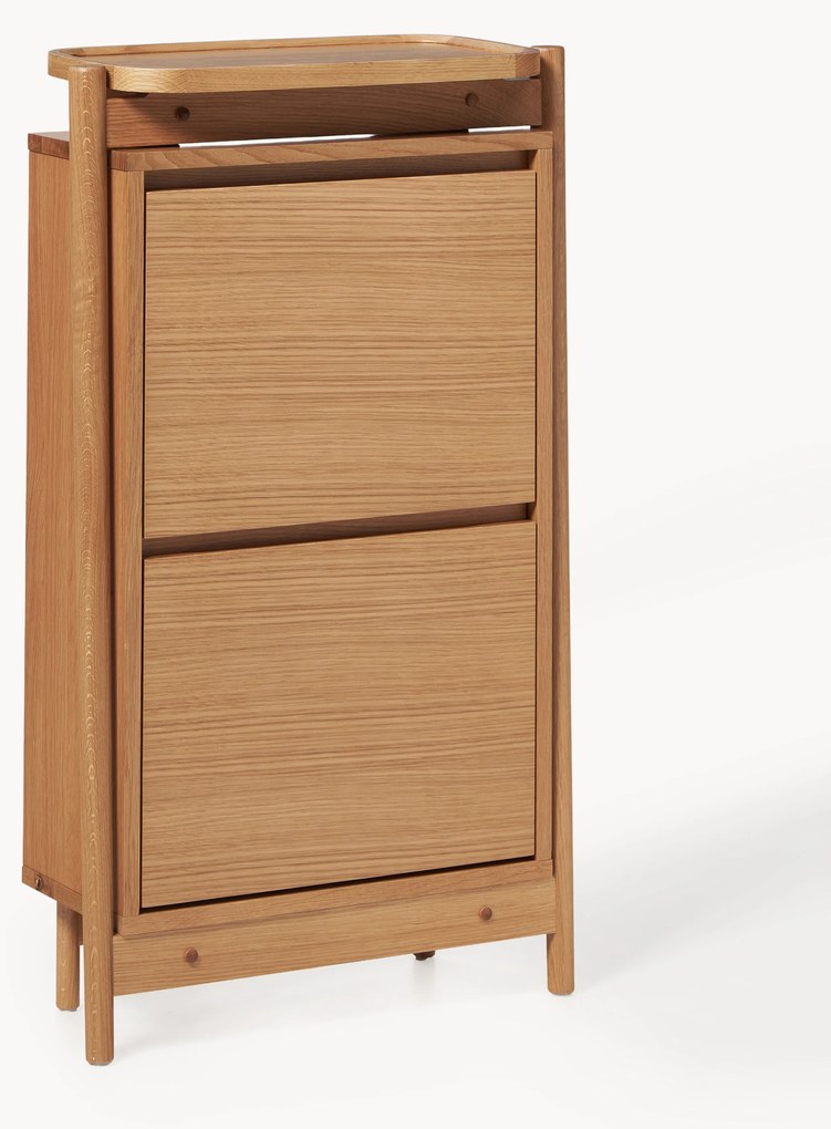 Scarpiera in legno con ripiani pieghevoli Libby