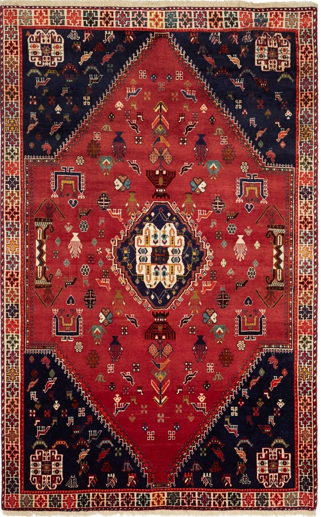 Shiraz Tappeto persiano 180x280 Rosso (Iran) Annodato A Mano