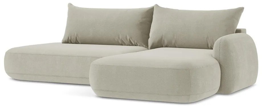 Divano angolare beige allungabile (con penisola a destra/con chaise lounge) Hale – Makamii