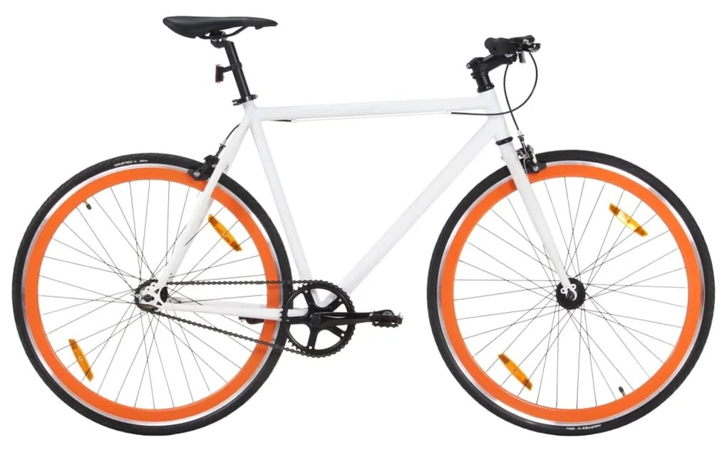 Bicicletta A Scatto Fisso Bianca E Arancione 700c 51 Cm /