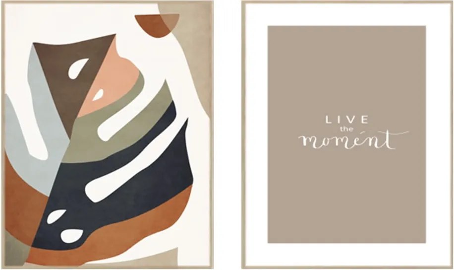 Set di dipinti 2 pz 30x40 cm Live the Moment – knor