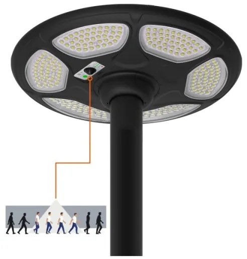 Lampione solare stradale LED con sensore SOLSUMI LED/25W/3,2V IP54 25000 mAh + telecomando