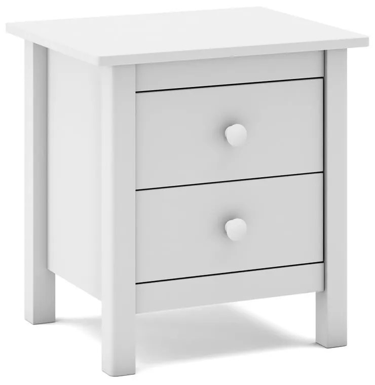 Comodino bianco per bambini in legno di pino Max - Marckeric