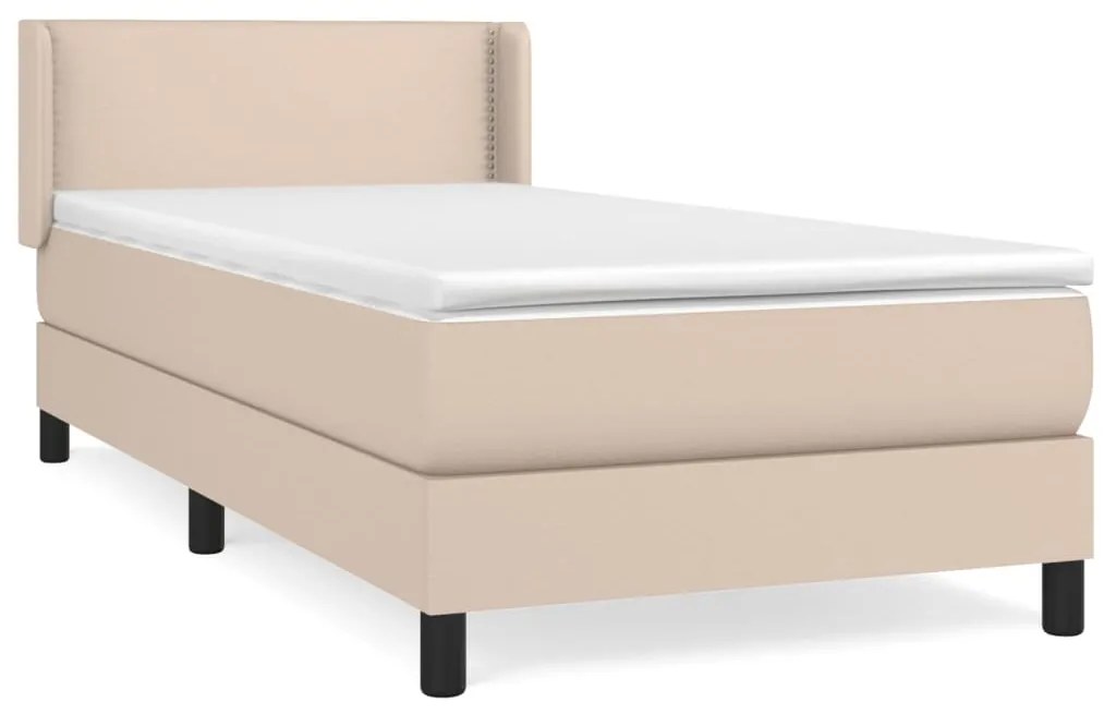 Giroletto a molle con materasso cappuccino 90x190 cm similpelle